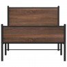 Cadre de lit en métal sans matelas chêne marron 107x203 cm 