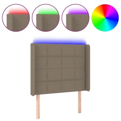 Tête de lit à LED Taupe 83x16x118/128 cm Tissu 