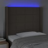 Tête de lit à LED Taupe 83x16x118/128 cm Tissu 