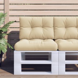 Coussin de palette beige 60x40x12 cm tissu 