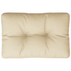 Coussin de palette beige 60x40x12 cm tissu 