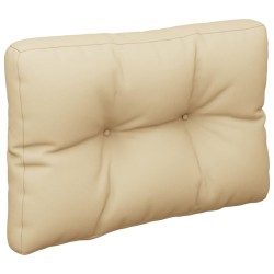 Coussin de palette beige 60x40x12 cm tissu 
