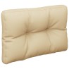 Coussin de palette beige 60x40x12 cm tissu 