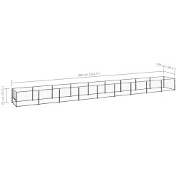 Chenil Noir 9 m² Acier 
