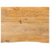 Dessus de table à bord vivant 70x60x3,8 cm bois massif manguier 