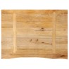 Dessus de table à bord vivant 70x60x3,8 cm bois massif manguier 