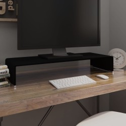 Meuble TV/support pour moniteur 80x30x13 cm verre noir 