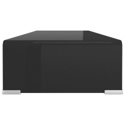 Meuble TV/support pour moniteur 80x30x13 cm verre noir 
