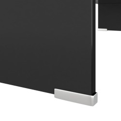 Meuble TV/support pour moniteur 80x30x13 cm verre noir 