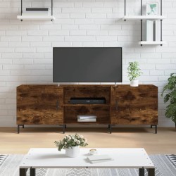 Meuble TV chêne fumé 150x30x50 cm bois d'ingénierie 