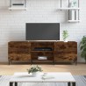 Meuble TV chêne fumé 150x30x50 cm bois d'ingénierie 
