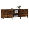 Meuble TV chêne fumé 150x30x50 cm bois d'ingénierie 