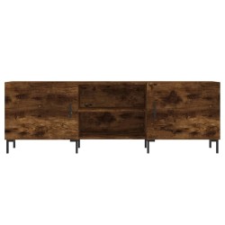 Meuble TV chêne fumé 150x30x50 cm bois d'ingénierie 