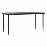 Ensemble à manger de jardin et coussins 5 pcs noir rotin verre 