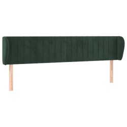Tête de lit avec oreilles Vert foncé 163x23x78/88 cm Velours 