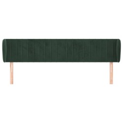 Tête de lit avec oreilles Vert foncé 163x23x78/88 cm Velours 