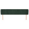 Tête de lit avec oreilles Vert foncé 163x23x78/88 cm Velours 
