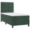 Sommier à lattes de lit et matelas et LED Vert foncé 90x190 cm 