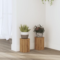 Supports pour plantes 2 pcs chêne artisanal bois d'ingénierie 