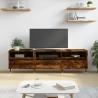 Meuble TV chêne fumé 150x30x44,5 cm bois d'ingénierie 