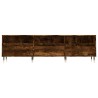 Meuble TV chêne fumé 150x30x44,5 cm bois d'ingénierie 