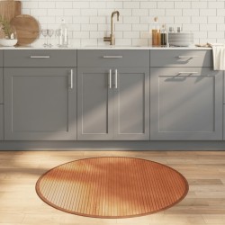 Tapis rond marron 100 cm bambou 