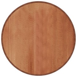 Tapis rond marron 100 cm bambou 