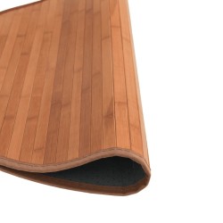 Tapis rond marron 100 cm bambou 