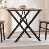 Table à manger cadre en X 80x80x75 cm bois de pin massif acier 