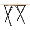 Table à manger cadre en X 80x80x75 cm bois de pin massif acier 