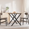 Table à manger cadre en X 80x80x75 cm bois de pin massif acier 
