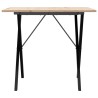 Table à manger cadre en X 80x80x75 cm bois de pin massif acier 