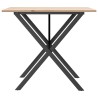 Table à manger cadre en X 80x80x75 cm bois de pin massif acier 