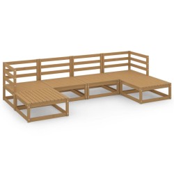 Salon de jardin 6 pcs bois de pin massif 