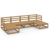 Salon de jardin 6 pcs bois de pin massif 