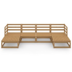 Salon de jardin 6 pcs bois de pin massif 