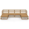 Salon de jardin 6 pcs bois de pin massif 