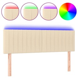 Tête de lit à LED Crème 144x5x78/88 cm Tissu 