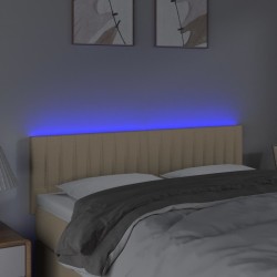 Tête de lit à LED Crème 144x5x78/88 cm Tissu 
