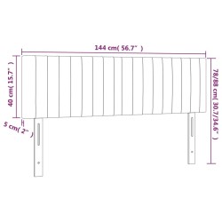 Tête de lit à LED Crème 144x5x78/88 cm Tissu 