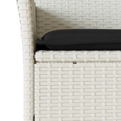 Ensemble à manger de jardin et coussins 5 pcs blanc rotin verre 