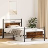 Cadre de lit sans matelas chêne fumé 100x190 cm bois ingénierie 