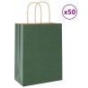 Sacs en papier 50 pcs avec poignées vert 21x11x28 cm 