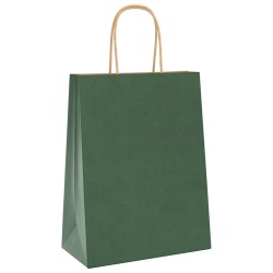 Sacs en papier 50 pcs avec poignées vert 21x11x28 cm 