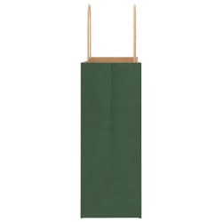Sacs en papier 50 pcs avec poignées vert 21x11x28 cm 