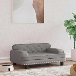 Lit pour chien gris 70x45x30 cm similicuir 