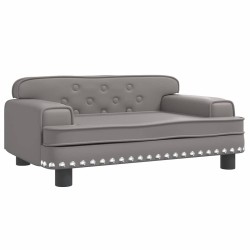 Lit pour chien gris 70x45x30 cm similicuir 