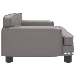 Lit pour chien gris 70x45x30 cm similicuir 