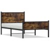 Cadre de lit en métal sans matelas chêne fumé 107x203 cm 