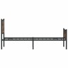 Cadre de lit en métal sans matelas chêne fumé 107x203 cm 
